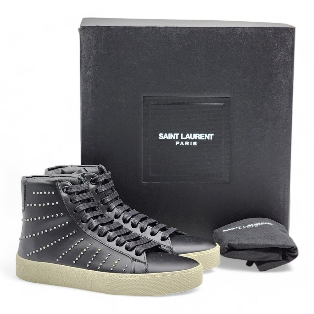 Saint Laurent Court Hi Top Women's Sneakers Black EU 36.5 US 6.5 - NWB $850